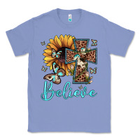 Colony Blue believe leopard cross sunflower butterfly Classic Tee - JahusDesignShop