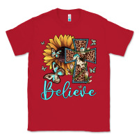 Red believe leopard cross sunflower butterfly Classic Tee - JahusDesignShop