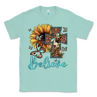Seafoam believe leopard cross sunflower butterfly Classic Tee - JahusDesignShop