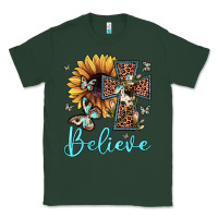 Sports Green believe leopard cross sunflower butterfly Classic Tee - JahusDesignShop