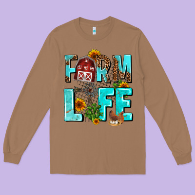 Farm Life Long Sleeve Tee Designed By Adodesignshop