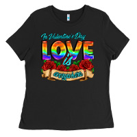 Black in valentines day love is everywhere Ladies Tee - AdoDesignShop