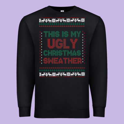 This Is My Ugly Christmas Premium Sweatshirt Designed By Maliassmallbusiness