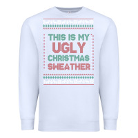 White this is my ugly christmas Premium Sweatshirt - MaliasSmallBusiness