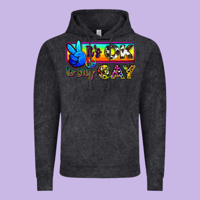 It's Ok To Say Gay Vintage Hoodie Designed By Zillion Design Studio