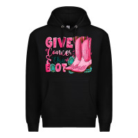 Black give cancer the boot Premium Hoodie - LillyAllenDesigns