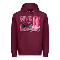 Burgundy give cancer the boot Premium Hoodie - LillyAllenDesigns