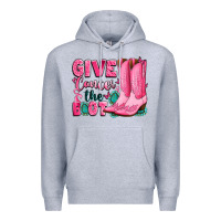 Heather Grey give cancer the boot Premium Hoodie - LillyAllenDesigns