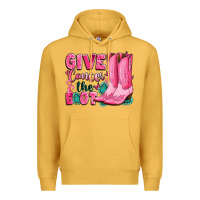 Mustard give cancer the boot Premium Hoodie - LillyAllenDesigns