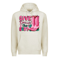 Oatmeal Heather give cancer the boot Premium Hoodie - LillyAllenDesigns