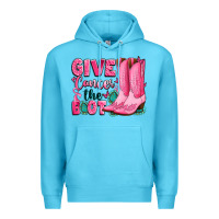 Ocean Blue give cancer the boot Premium Hoodie - LillyAllenDesigns