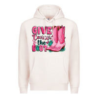 Pale Pink give cancer the boot Premium Hoodie - LillyAllenDesigns