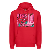 Red give cancer the boot Premium Hoodie - LillyAllenDesigns