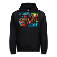 Black because teachers cant live on apples alone Urban Hoodie - NancyCooperArtShop