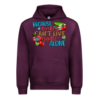Mauve Wine because teachers cant live on apples alone Urban Hoodie - NancyCooperArtShop