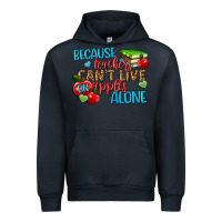Navy because teachers cant live on apples alone Urban Hoodie - NancyCooperArtShop