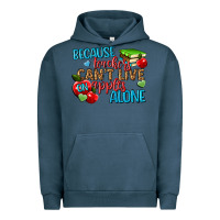 Pigment Midnight Navy because teachers cant live on apples alone Urban Hoodie - NancyCooperArtShop