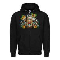 Black western gnome sunflowers rainbow Zipper Hoodie - BarkalooDesign