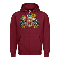 Burgundy western gnome sunflowers rainbow Zipper Hoodie - BarkalooDesign