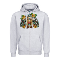 Heather Grey western gnome sunflowers rainbow Zipper Hoodie - BarkalooDesign