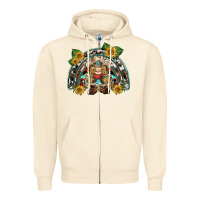 Sandshell western gnome sunflowers rainbow Zipper Hoodie - BarkalooDesign
