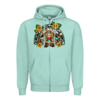 Seafoam western gnome sunflowers rainbow Zipper Hoodie - BarkalooDesign