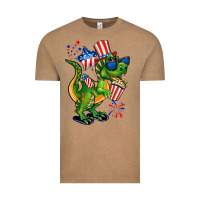 Vintage Coffee 4th of July T-Rex Vintage Tee - CowGirlArtShop
