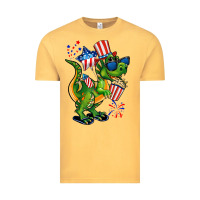Vintage Mustard 4th of July T-Rex Vintage Tee - CowGirlArtShop