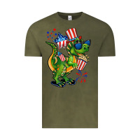 Vintage Olive 4th of July T-Rex Vintage Tee - CowGirlArtShop