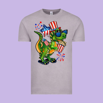 4th Of July T-rex Vintage Tee Designed By Cowgirlartshop