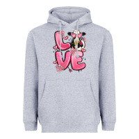 Heather Grey love cow valentine's day Heavyweight Hoodie - MaliasSmallBusiness