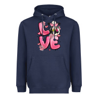 Navy love cow valentine's day Heavyweight Hoodie - MaliasSmallBusiness