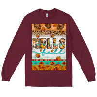 Burgundy Hello fall Long Sleeve Tee - Artiststas