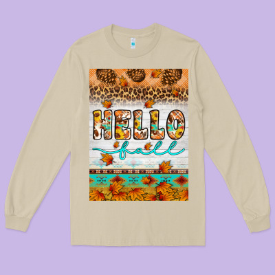 Hello Fall Long Sleeve Tee Designed By Artiststas