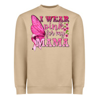 Mushroom I Wear Pink For My Mama with Butterfly Heavyweight Sweatshirt - texasbilliewilder