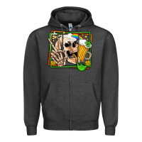 Charcoal Heather st patricks day peace skull Zipper Hoodie - Jasminsmagicworld