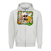 Dove Grey st patricks day peace skull Zipper Hoodie - Jasminsmagicworld
