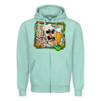 St Patricks Day Peace Skull Zipper Hoodie | Teevron