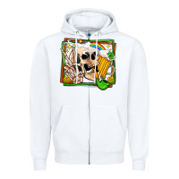 White st patricks day peace skull Zipper Hoodie - Jasminsmagicworld