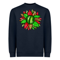 Navy watermelon sunflower Heavyweight Sweatshirt - Zillion Design Studio