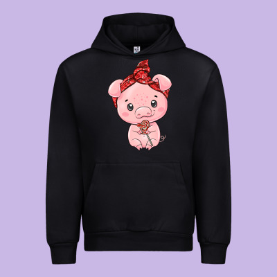 Cute Pig Urban Hoodie Designed By Texasbilliewilder