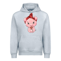 Heather Grey cute pig Urban Hoodie - texasbilliewilder