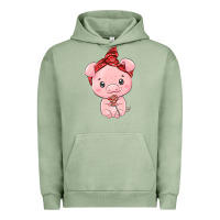 Pigment Oil Green cute pig Urban Hoodie - texasbilliewilder