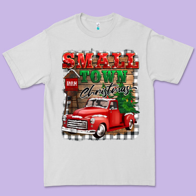 Small Town Christmas Premium Tee Designed By Barkaloodesign