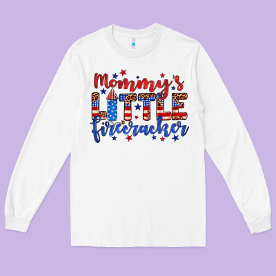 Mommy’s Little Firecracker Long Sleeve Tee Designed By Jahusdesignshop