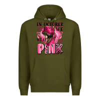 Army Green in october we wear pink dinosaur Premium Hoodie - LillyAllenDesigns