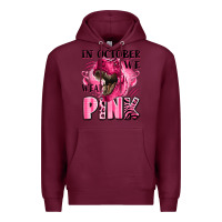 Burgundy in october we wear pink dinosaur Premium Hoodie - LillyAllenDesigns