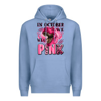 Colony Blue in october we wear pink dinosaur Premium Hoodie - LillyAllenDesigns