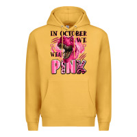 Mustard in october we wear pink dinosaur Premium Hoodie - LillyAllenDesigns