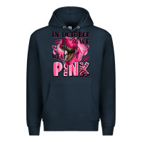 Navy in october we wear pink dinosaur Premium Hoodie - LillyAllenDesigns